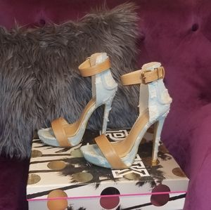 Distressed Jeans Heels